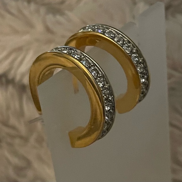 SOLD XXXXXX. Gem huggy CZ earrings - Picture 3 of 5